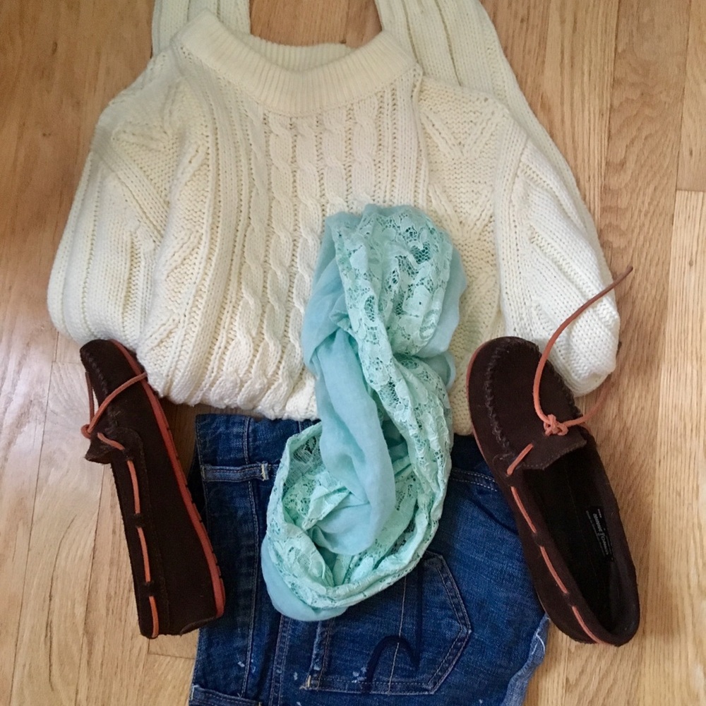 Vintage cream cable-knit sweater
